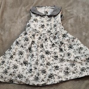 Charming Black and White Floral Toddler Dress 24 Months